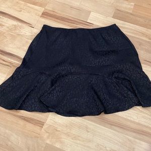 Black leopard print flounce skirt